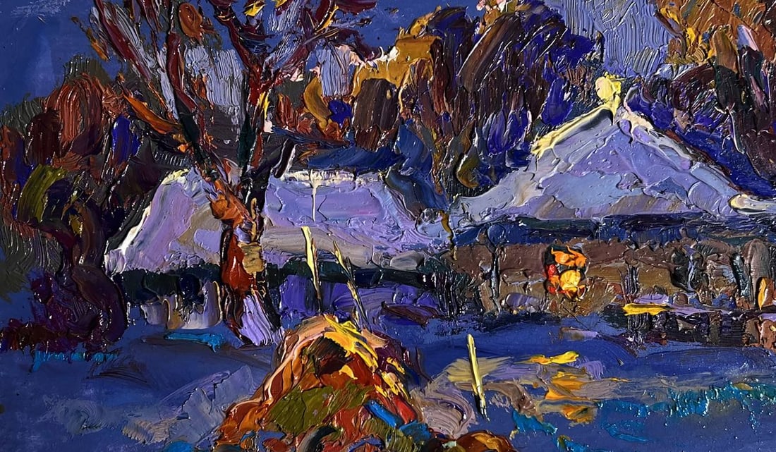 Oil painting Frosty winter evening Oksana Kalenyuk - 7
