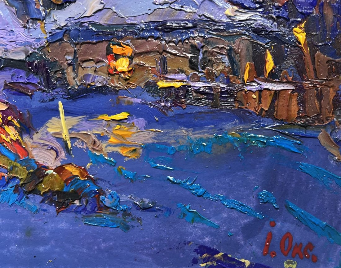 Oil painting Frosty winter evening Oksana Kalenyuk - 9