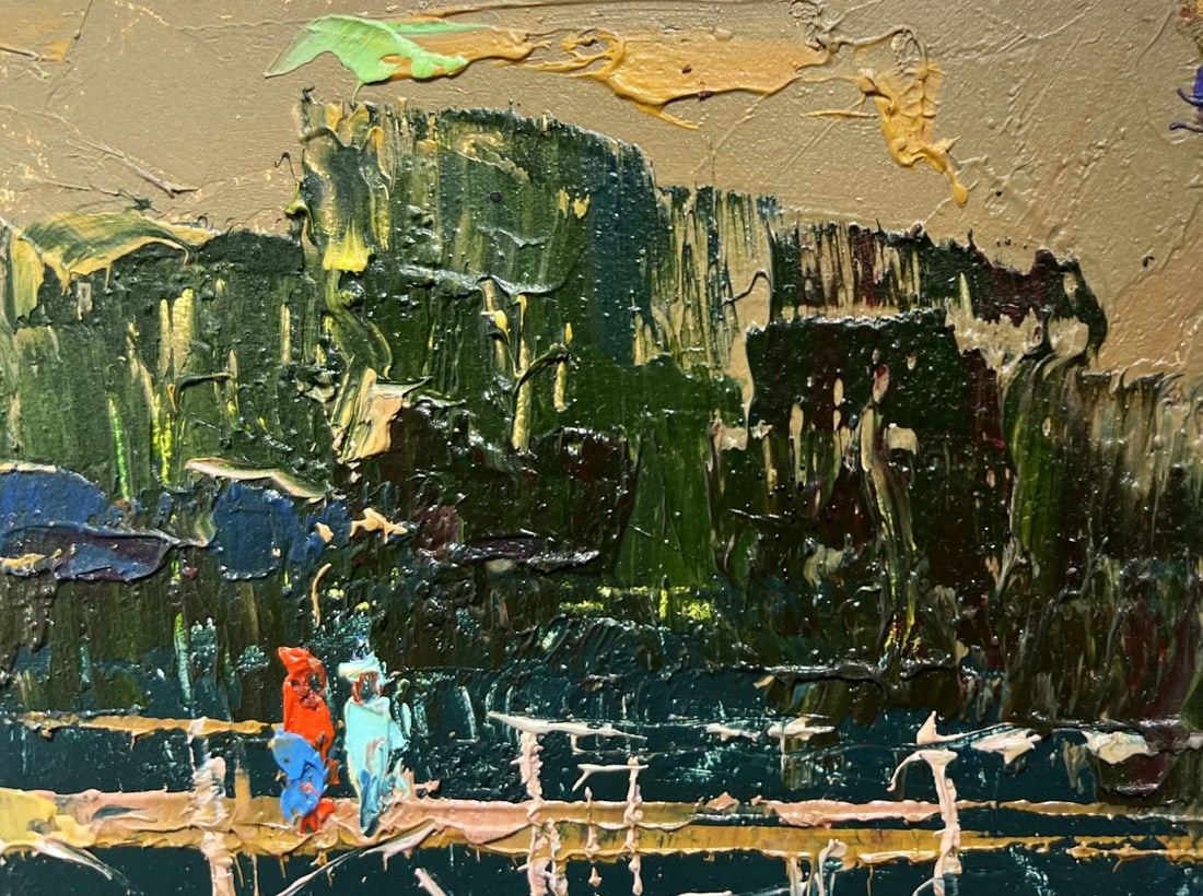 Oil painting Romantic get-togethers by the river Oksana Kalenyuk - 6