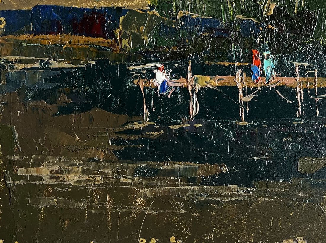 Oil painting Romantic get-togethers by the river Oksana Kalenyuk - 7