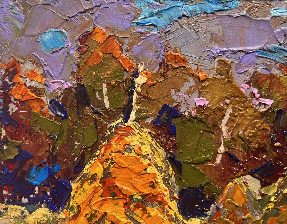 Oil painting Haystacks in the field Alex Kalenyuk - 4