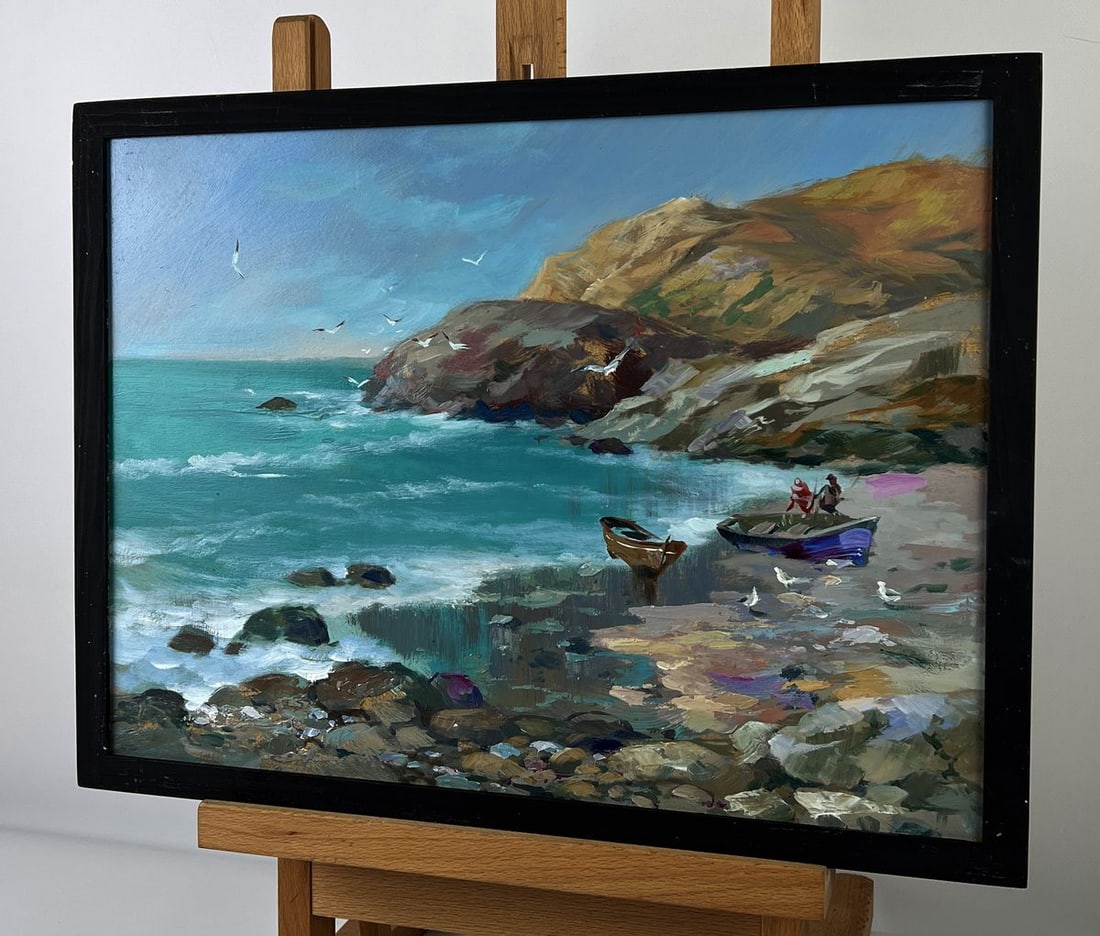 Oil painting Boats on the seashore Yuriy Suprunchuk - 2