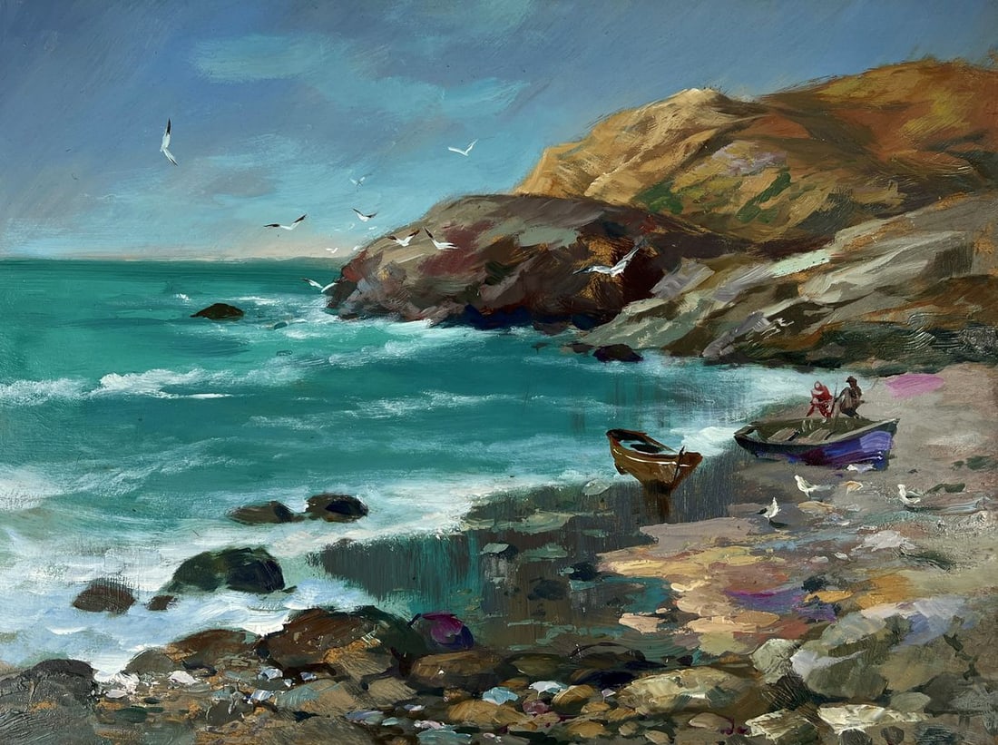 Oil painting Boats on the seashore Yuriy Suprunchuk - 3