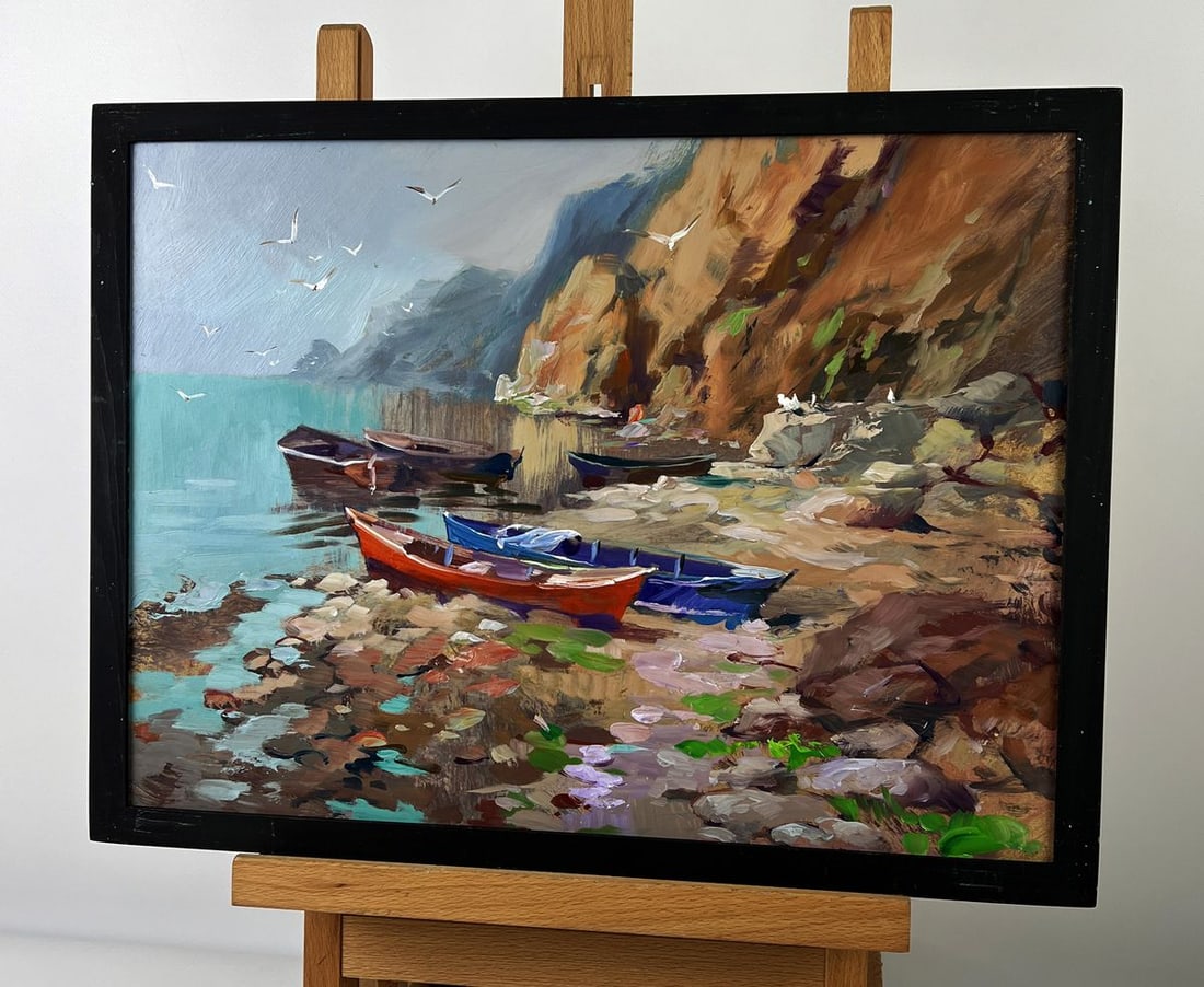 Oil painting Rocky Pier of the Sea Yuriy Suprunchuk - 2