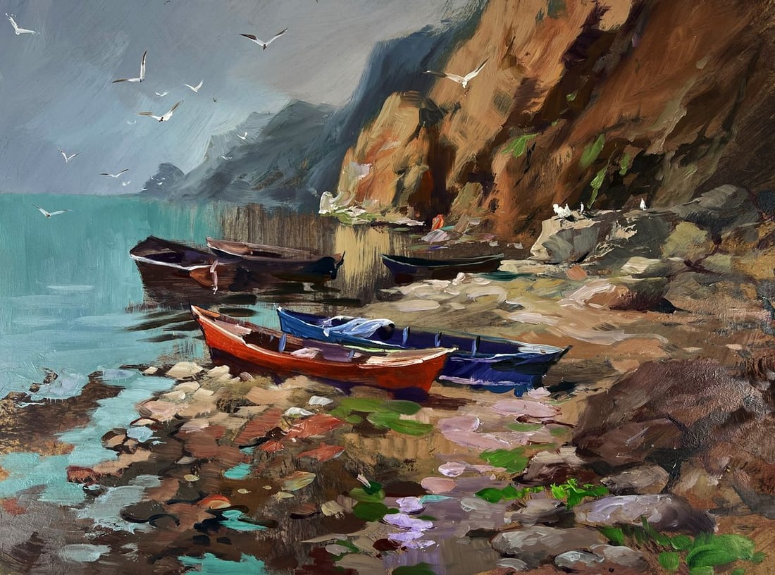 Oil painting Rocky Pier of the Sea Yuriy Suprunchuk - 3