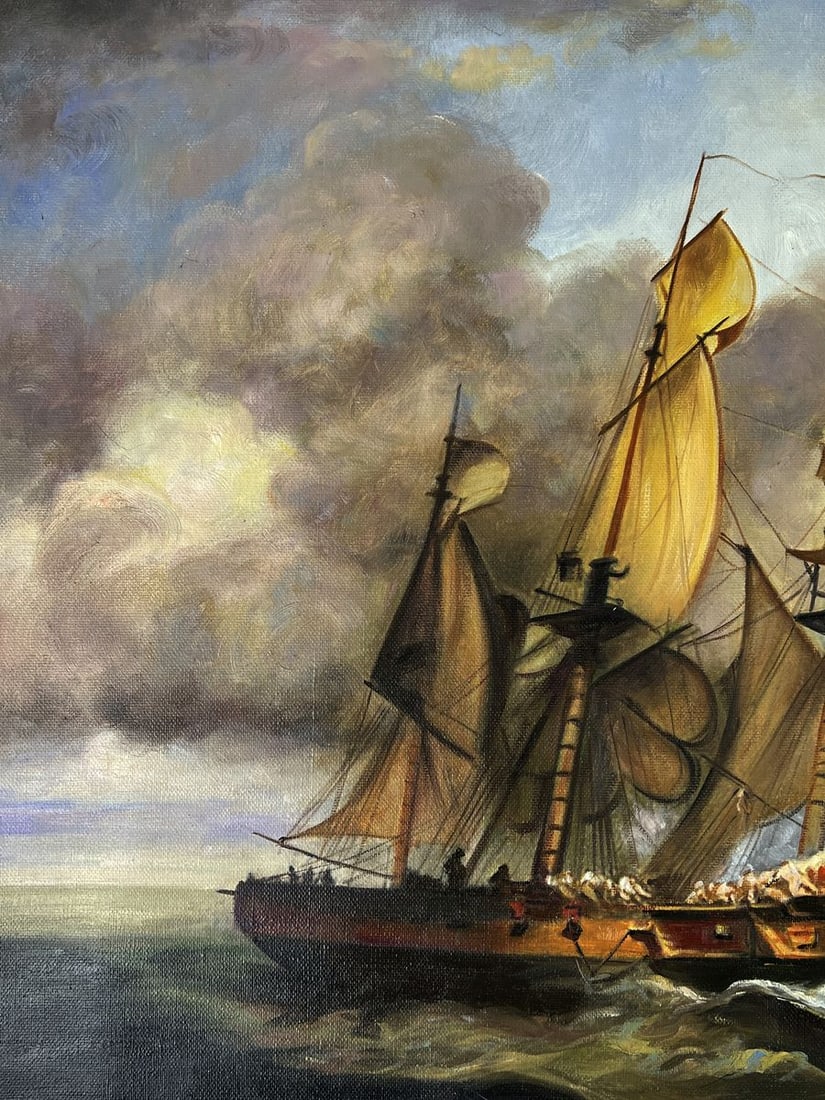 Oil painting Ships in the endless sea Unknown artist - 3