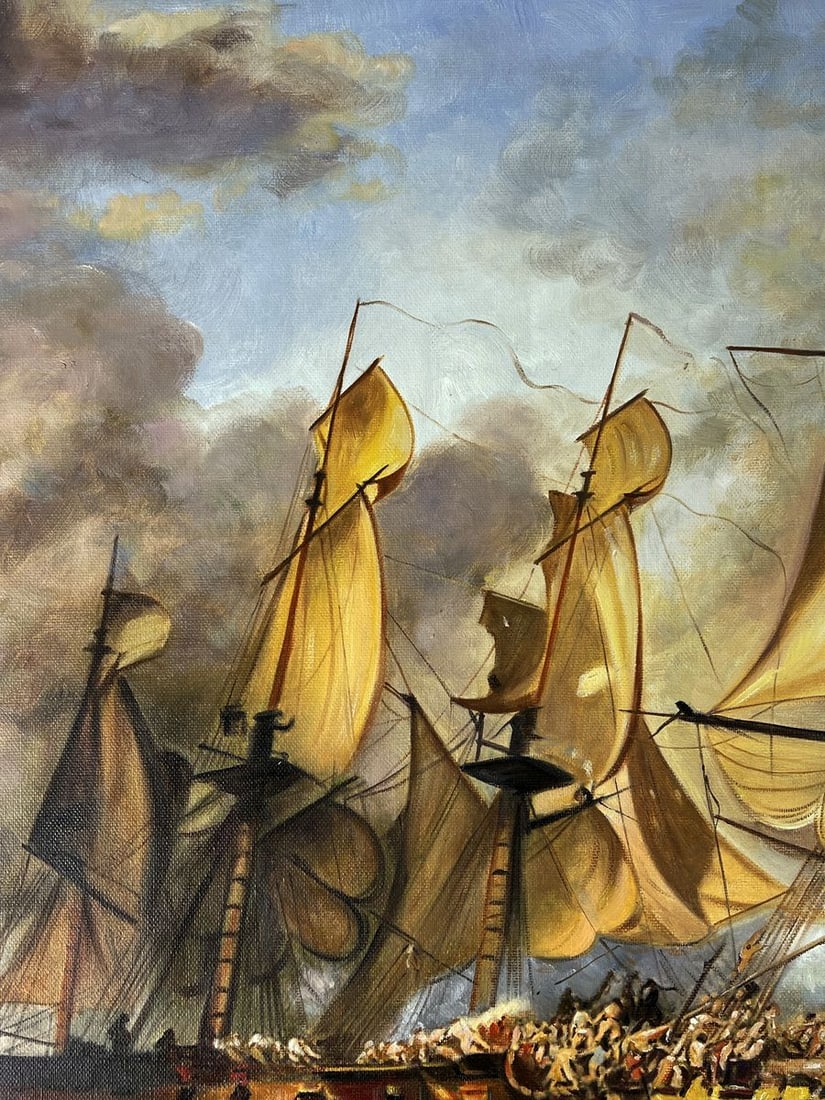 Oil painting Ships in the endless sea Unknown artist - 5