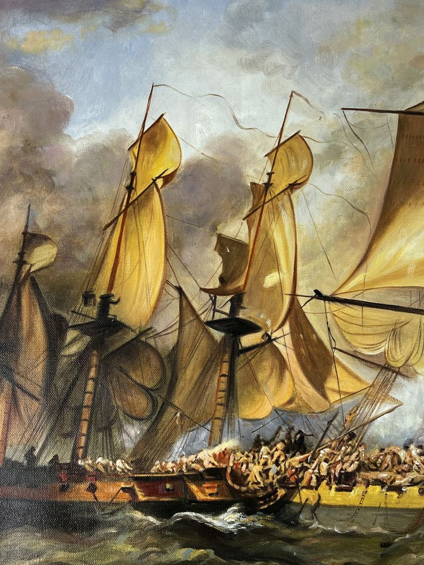 Oil painting Ships in the endless sea Unknown artist - 6