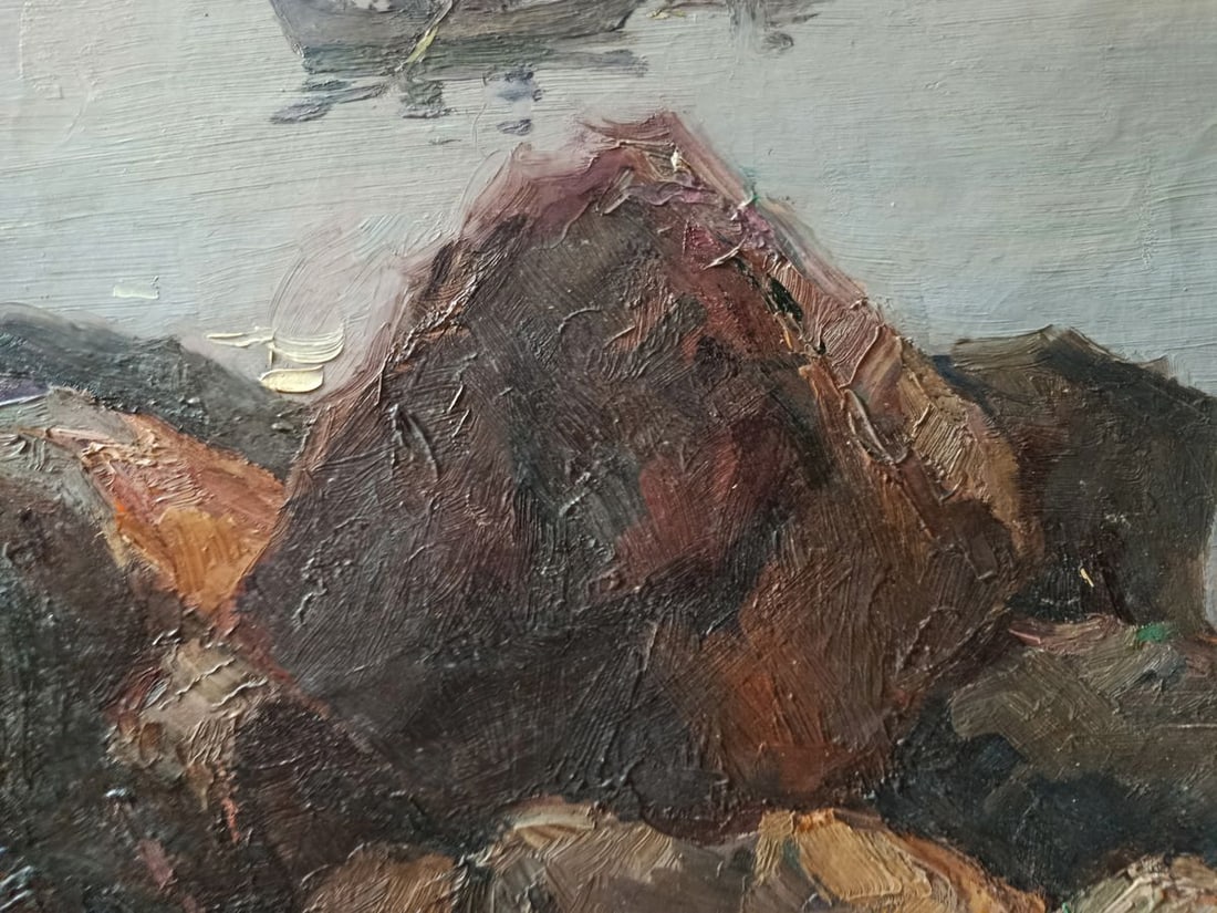 Oil painting The boats set sail to sea Petr Kolomoytsev - 6