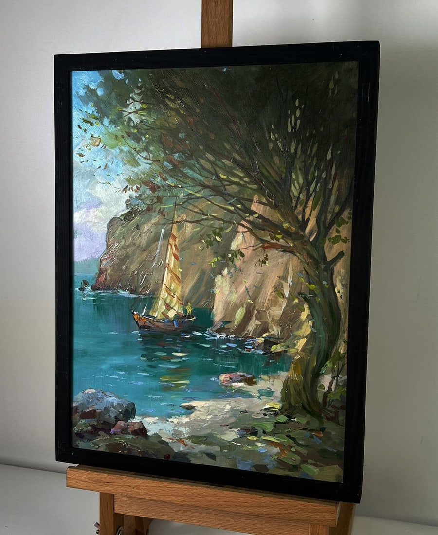 Oil painting Boats on the shore Yuriy Suprunchuk - 2