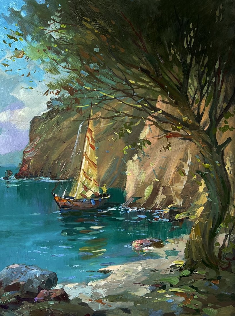 Oil painting Boats on the shore Yuriy Suprunchuk - 3