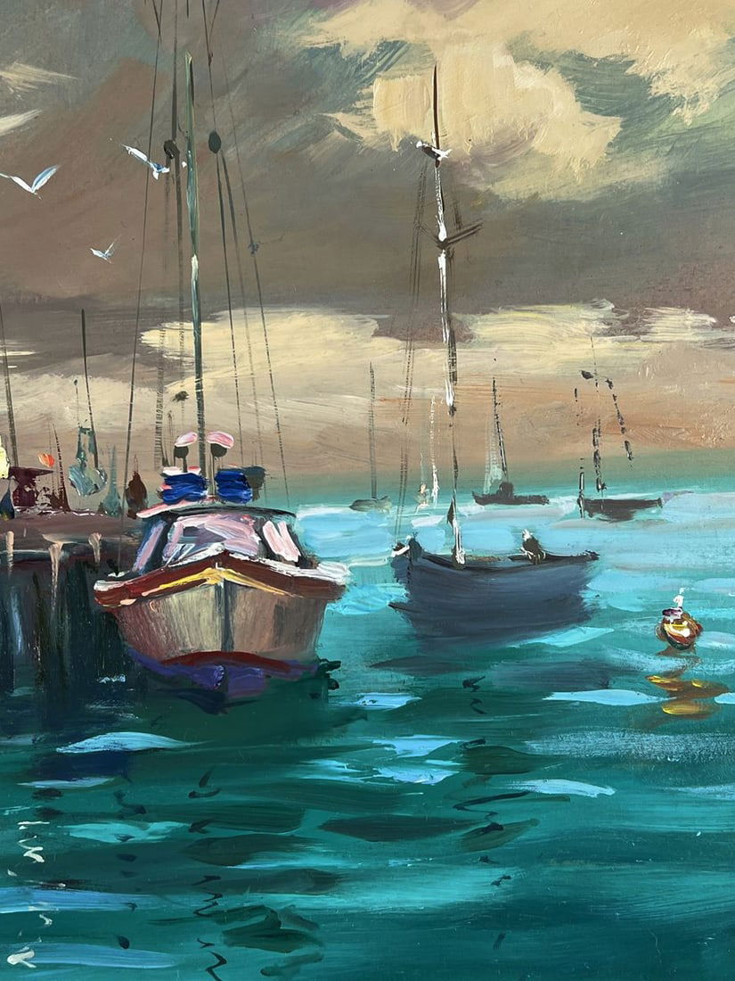 Oil painting Boats at the pier Yuriy Suprunchuk - 10