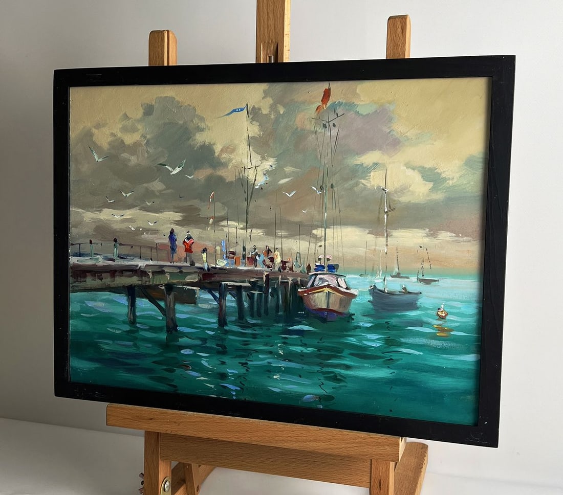 Oil painting Boats at the pier Yuriy Suprunchuk - 2