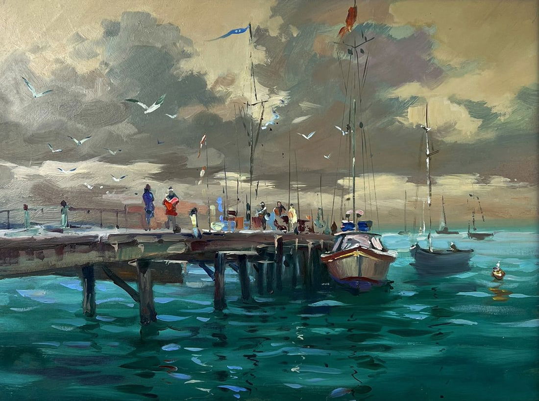 Oil painting Boats at the pier Yuriy Suprunchuk - 3