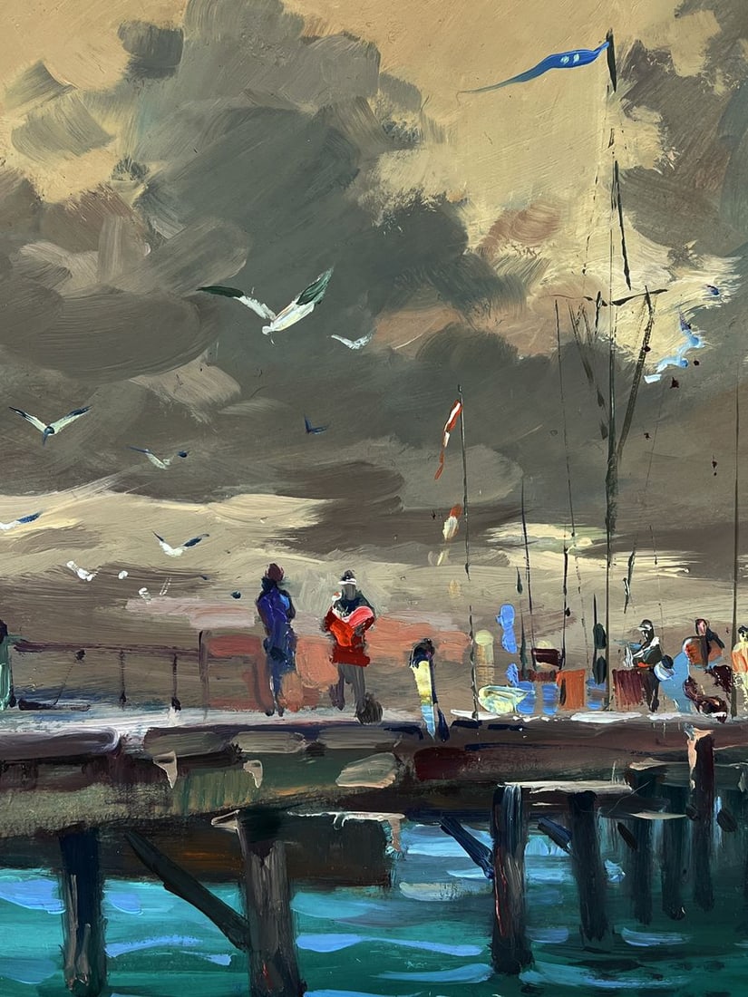 Oil painting Boats at the pier Yuriy Suprunchuk - 4