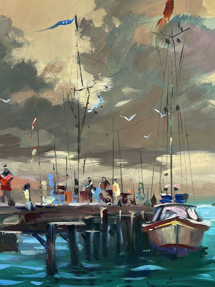 Oil painting Boats at the pier Yuriy Suprunchuk - 6