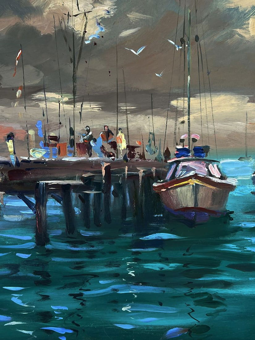 Oil painting Boats at the pier Yuriy Suprunchuk - 7