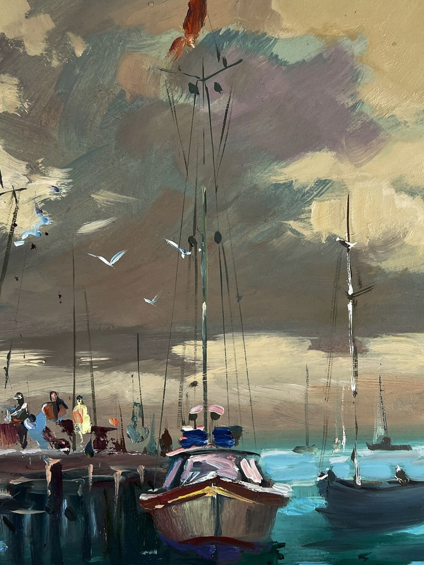 Oil painting Boats at the pier Yuriy Suprunchuk - 8
