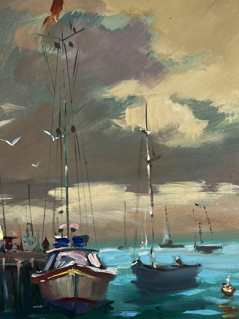 Oil painting Boats at the pier Yuriy Suprunchuk - 9
