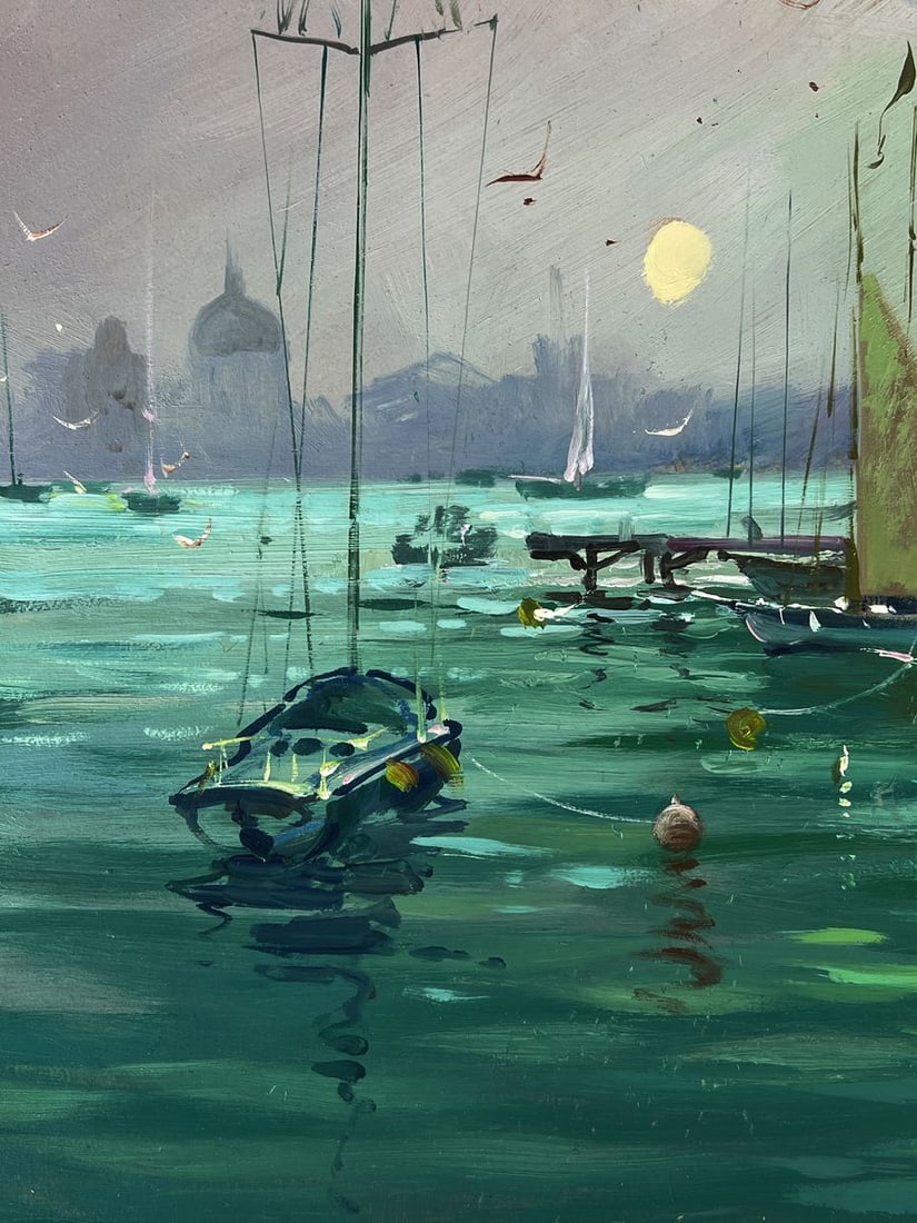 Oil painting Ships at the pier Yuriy Suprunchuk - 5