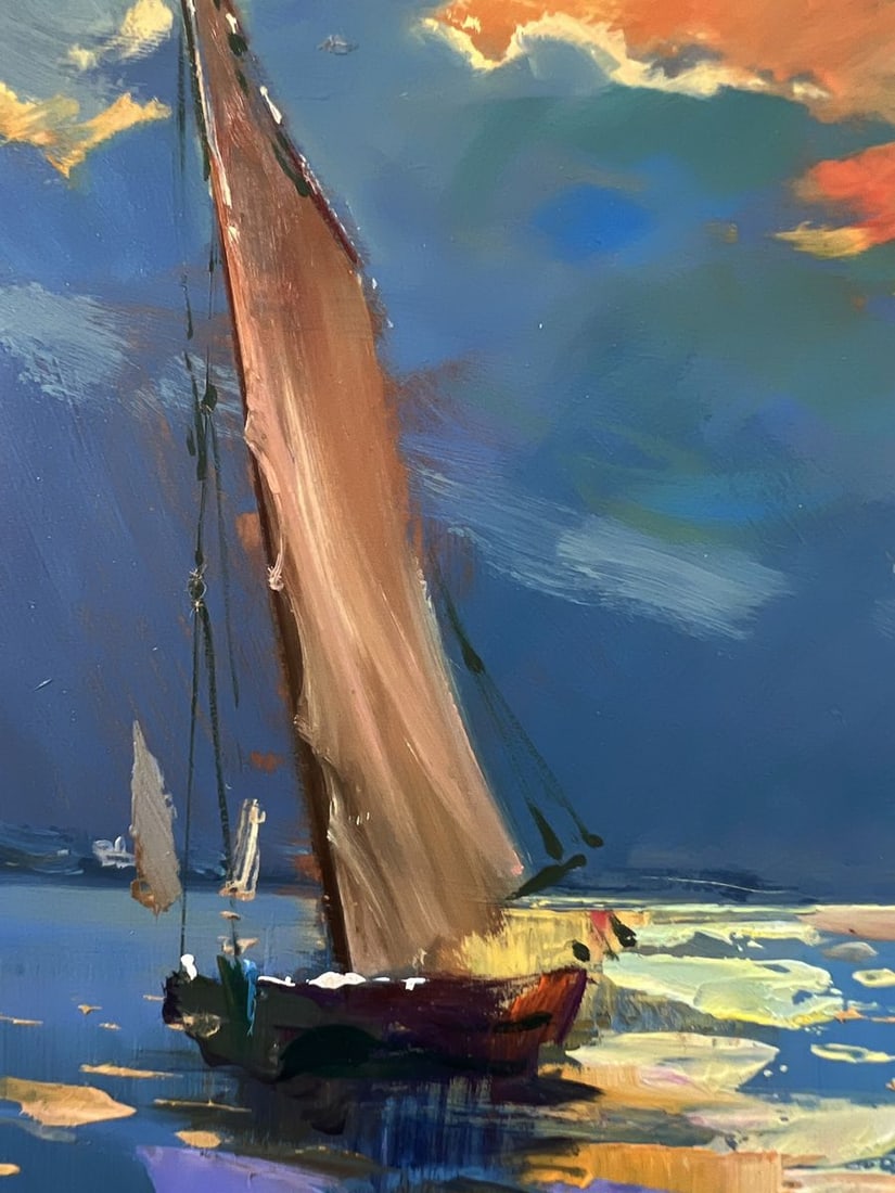Oil painting Boat at sunset Yuriy Suprunchuk - 6