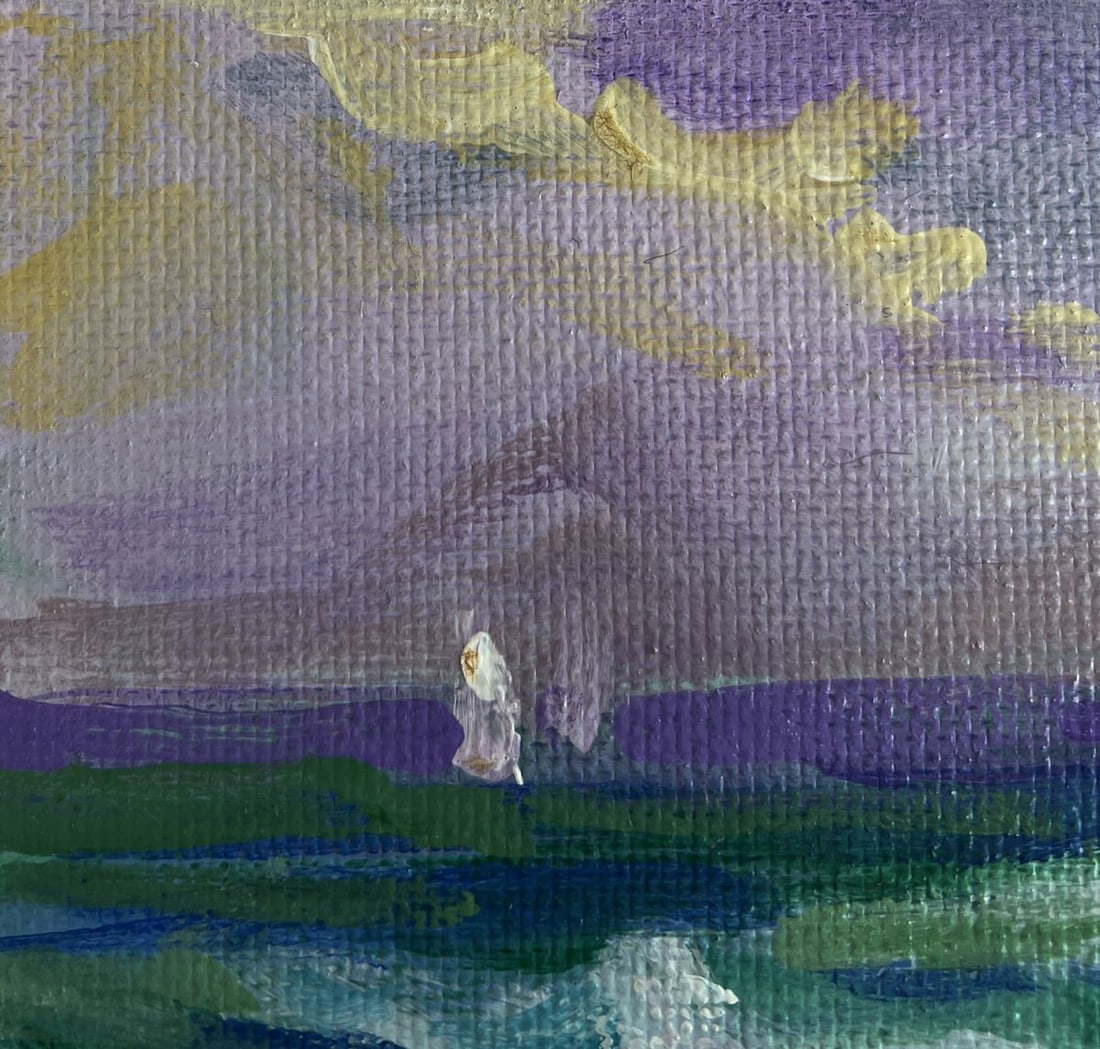 Acrylic painting Evening breeze over the sea Mykhailo Patskan - 4