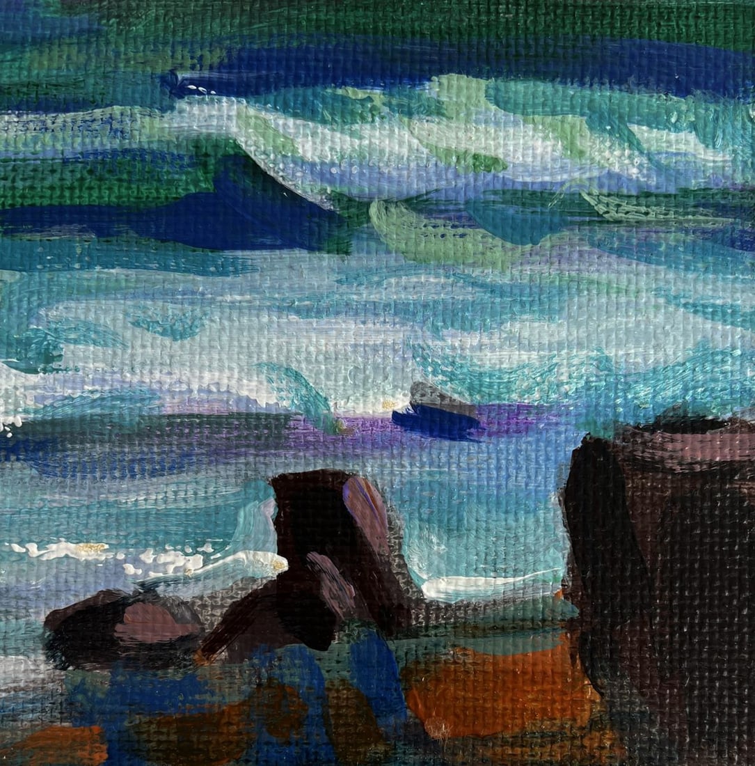 Acrylic painting Evening breeze over the sea Mykhailo Patskan - 7