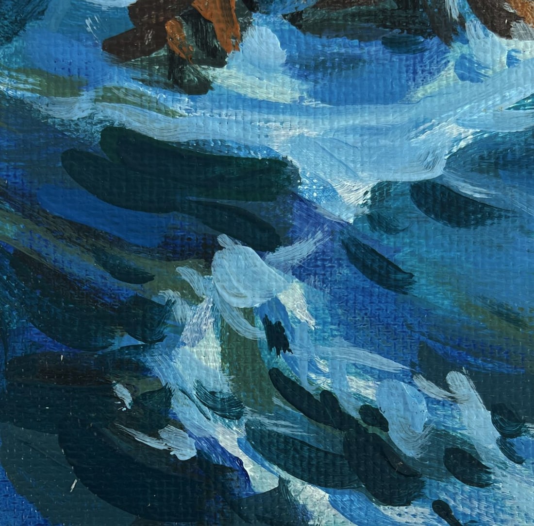 Acrylic painting Ship among the rocks Mykhailo Patskan - 7