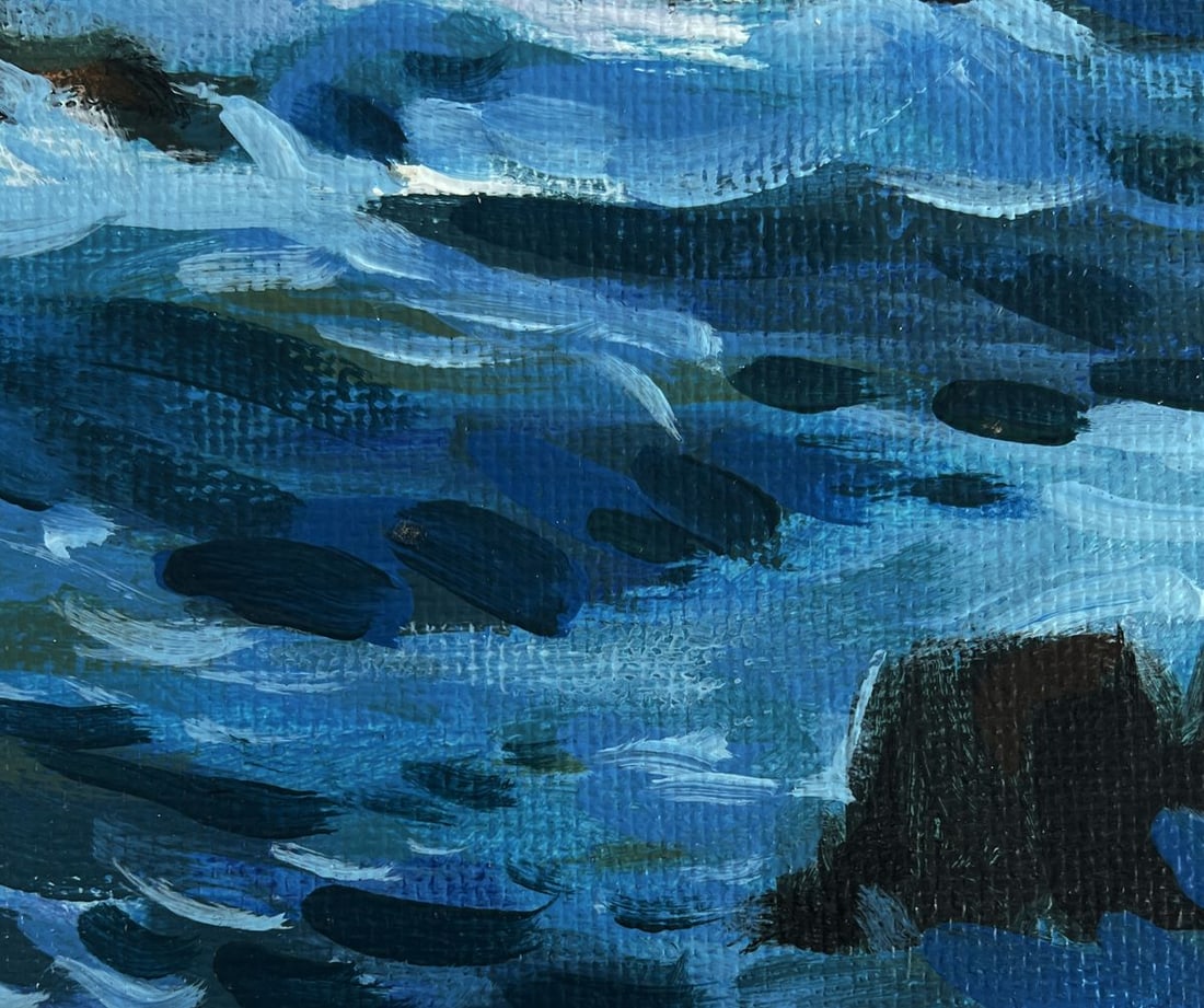 Acrylic painting Ship among the rocks Mykhailo Patskan - 8