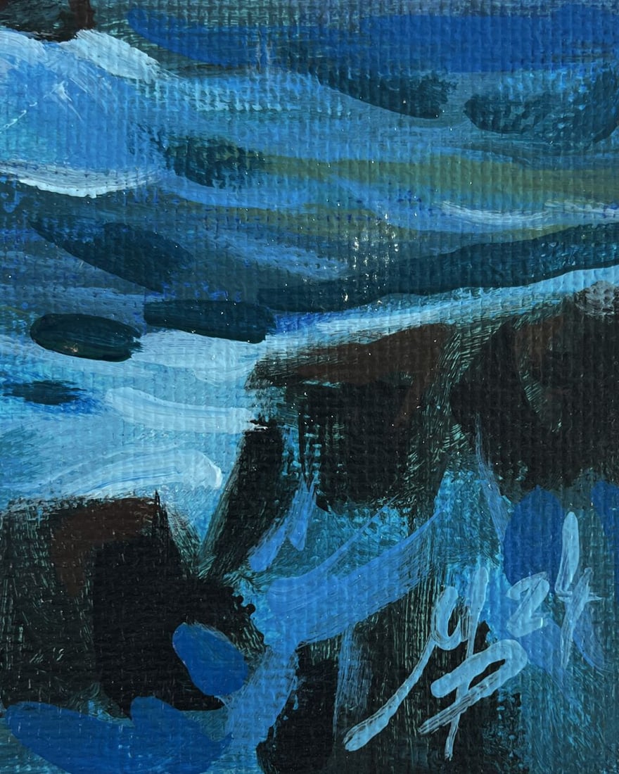 Acrylic painting Ship among the rocks Mykhailo Patskan - 9