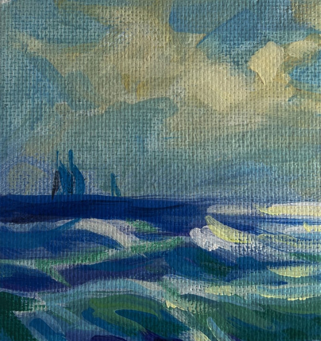 Acrylic painting A sea storm is beginning Mykhailo Patskan - 6