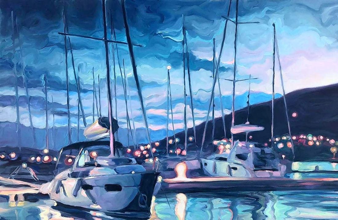 Oil painting Dawning sea Procach Olesia - 2