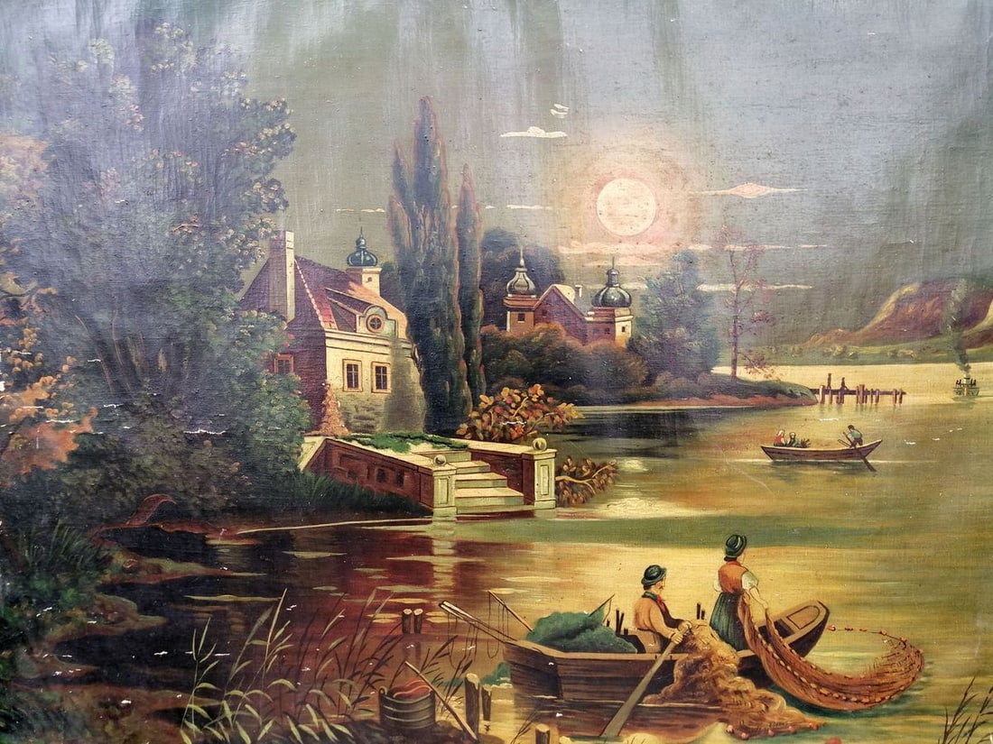 Oil painting Italian landscape Unknown artist - 2