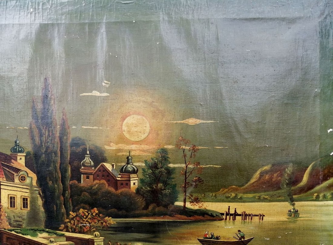 Oil painting Italian landscape Unknown artist - 3