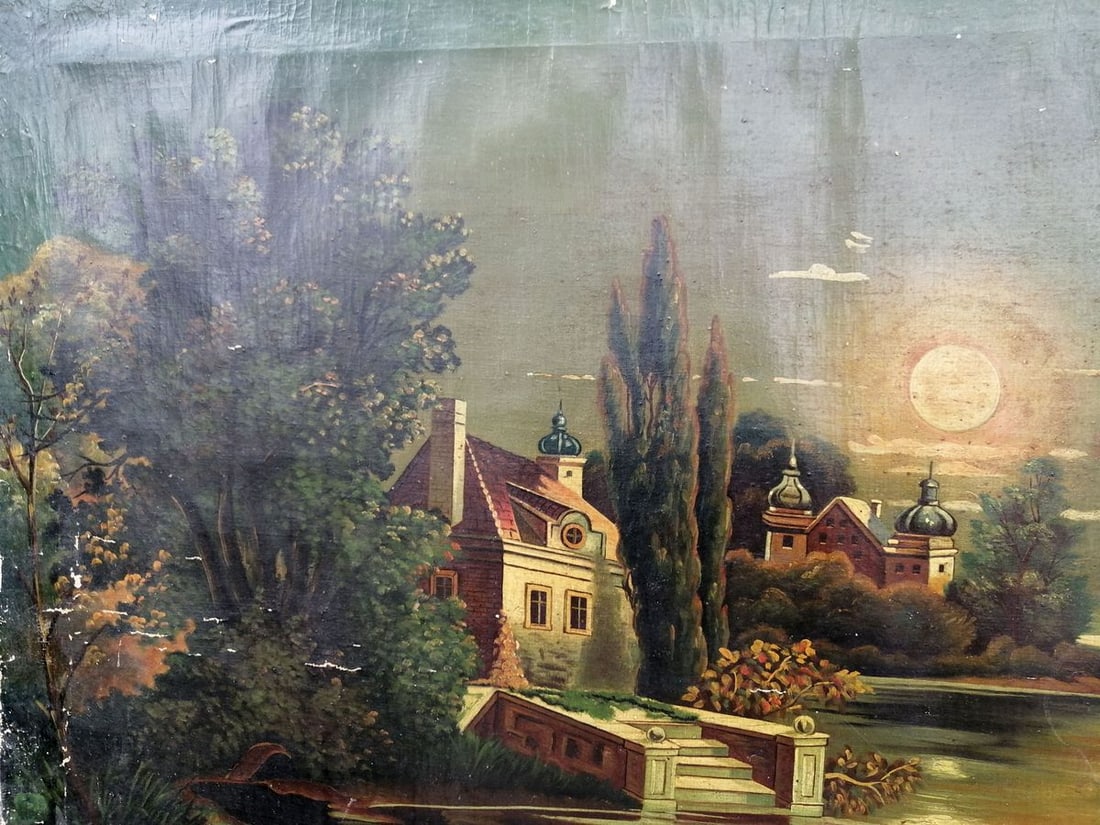 Oil painting Italian landscape Unknown artist - 4