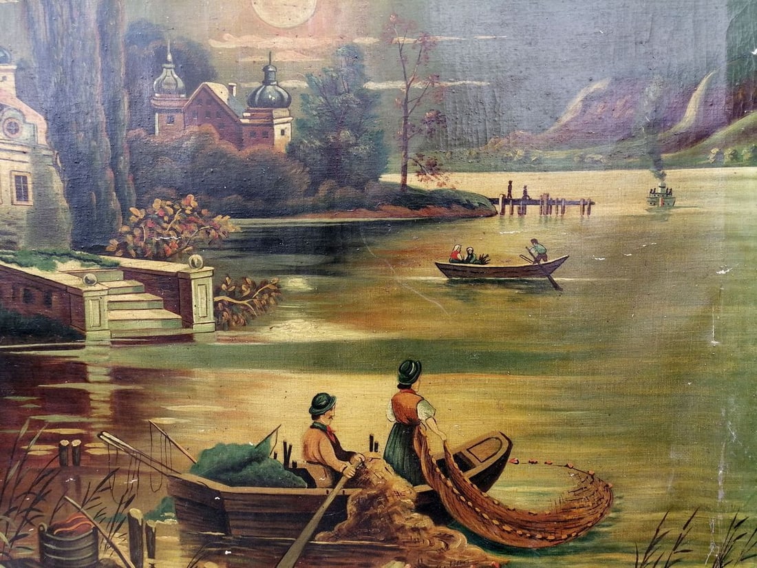 Oil painting Italian landscape Unknown artist - 6