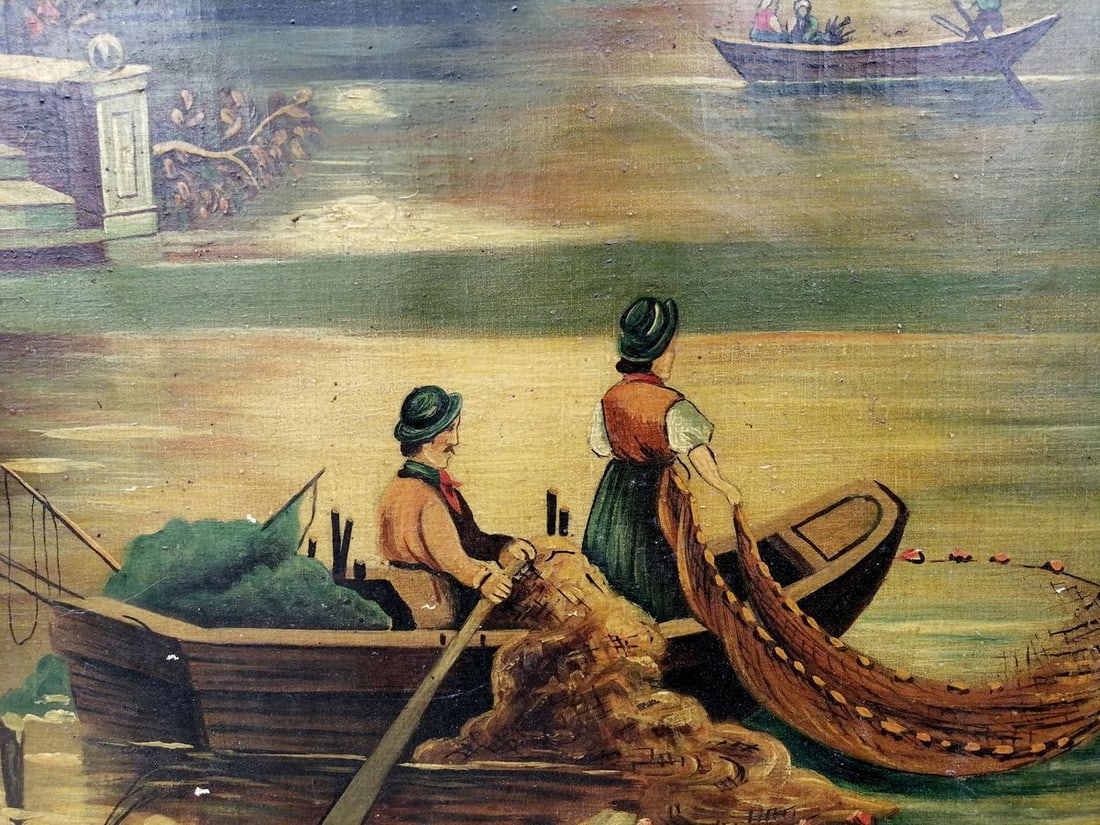 Oil painting Italian landscape Unknown artist - 7