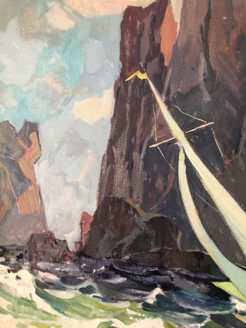 Oil painting Ships at sea - 2