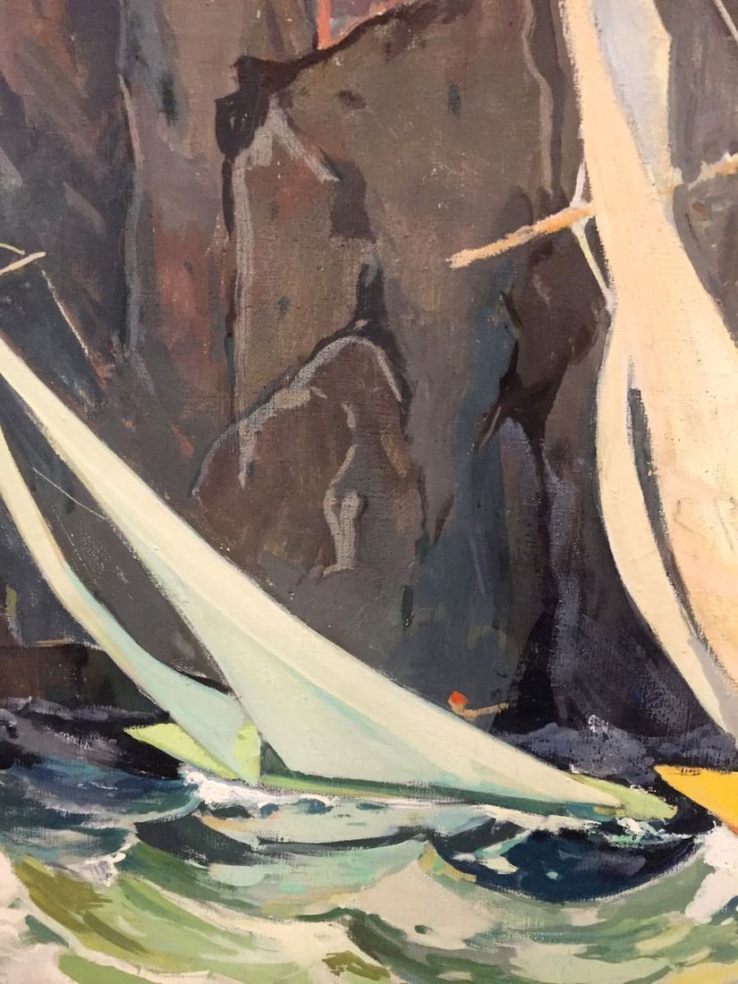 Oil painting Ships at sea - 3