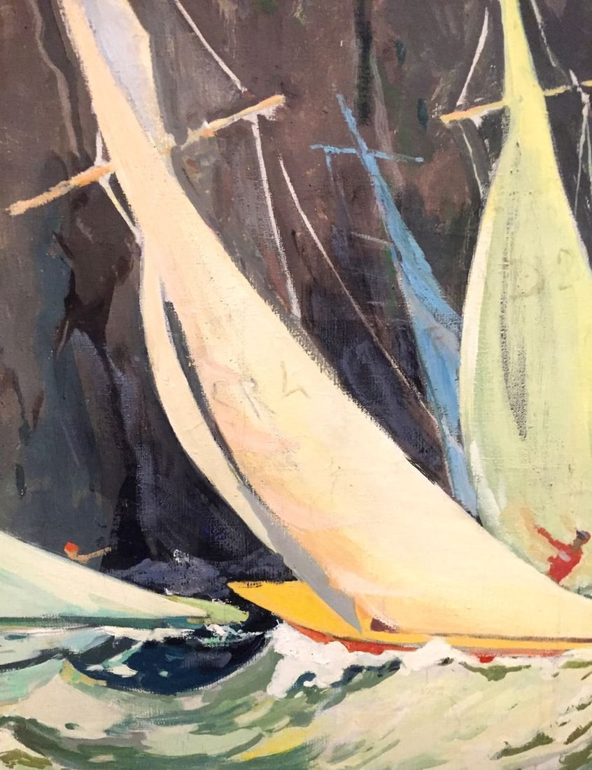 Oil painting Ships at sea - 4