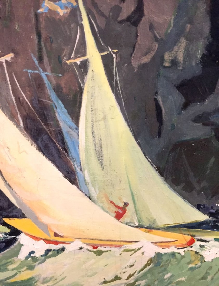 Oil painting Ships at sea - 5