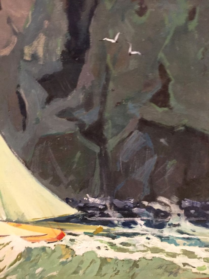 Oil painting Ships at sea - 6