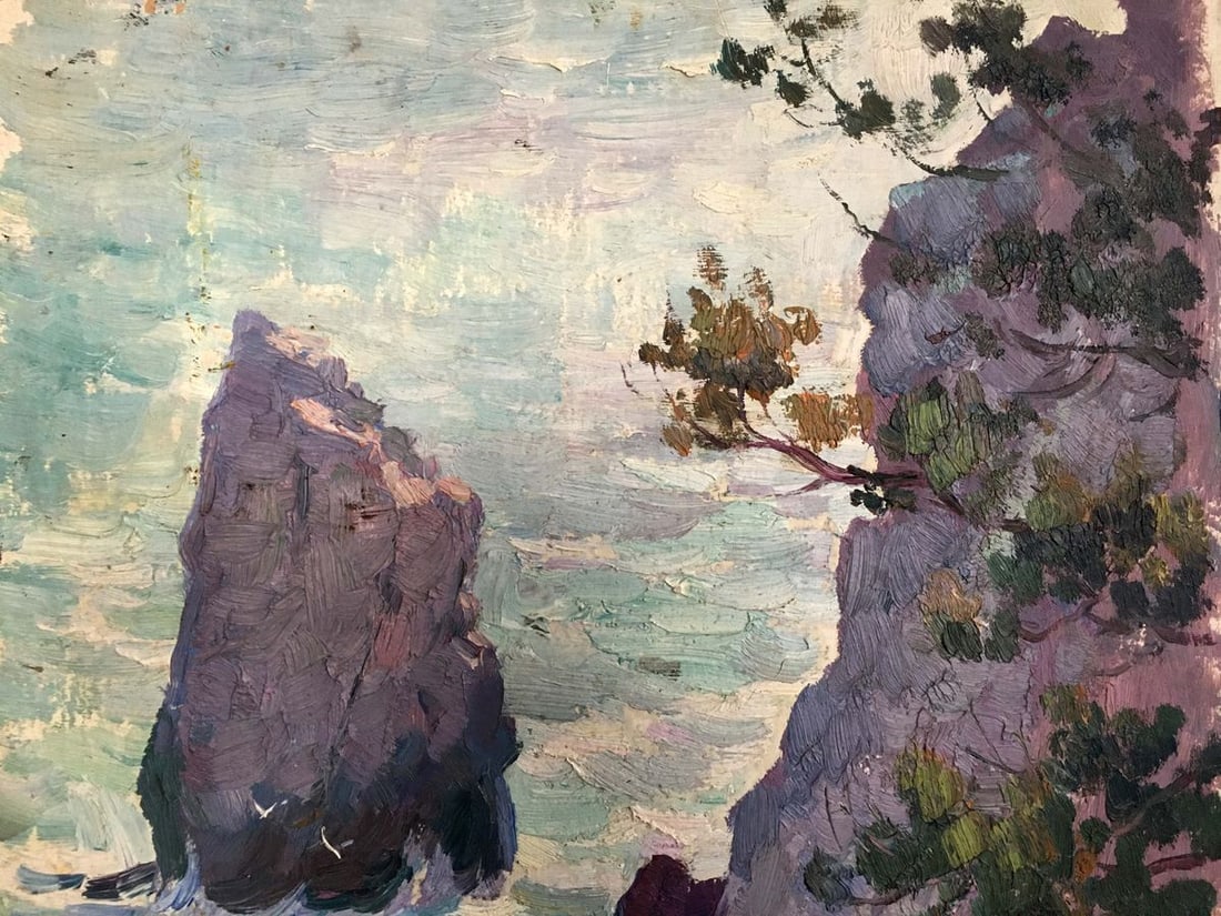 Oil painting Landscape with a shore - 2