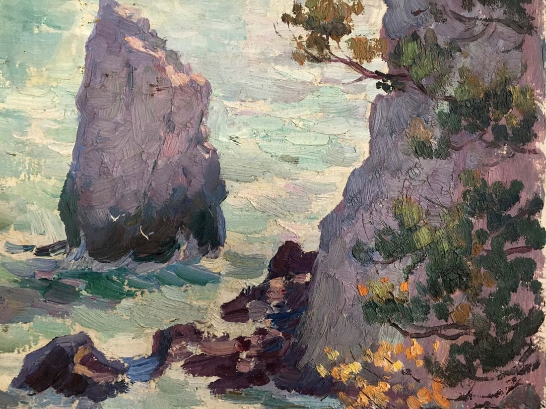 Oil painting Landscape with a shore - 3