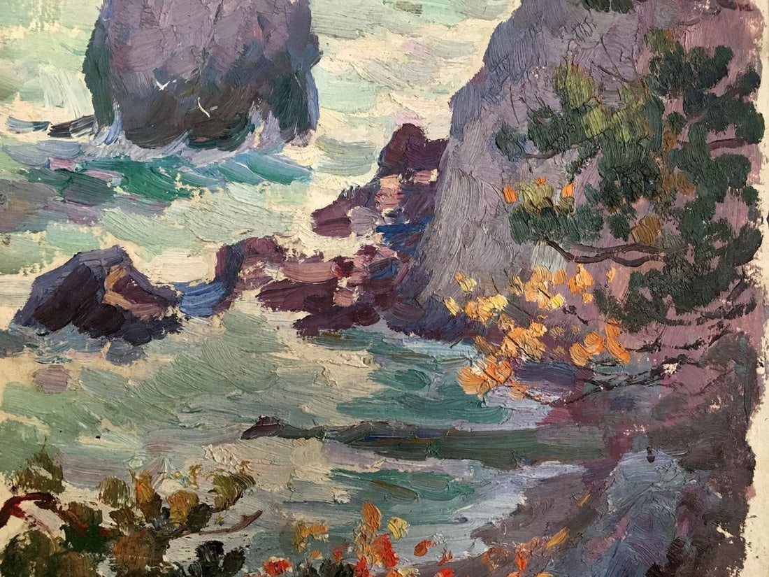 Oil painting Landscape with a shore - 4