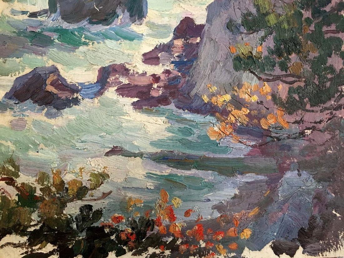 Oil painting Landscape with a shore - 5