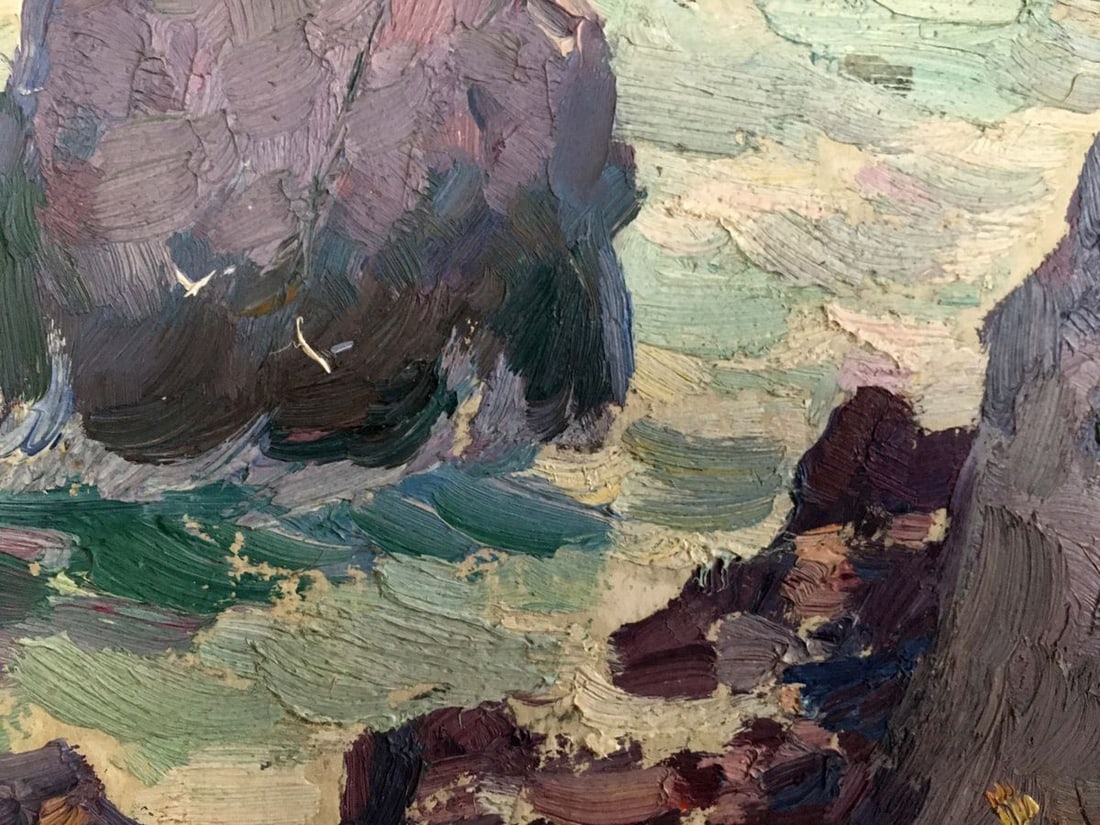 Oil painting Landscape with a shore - 6