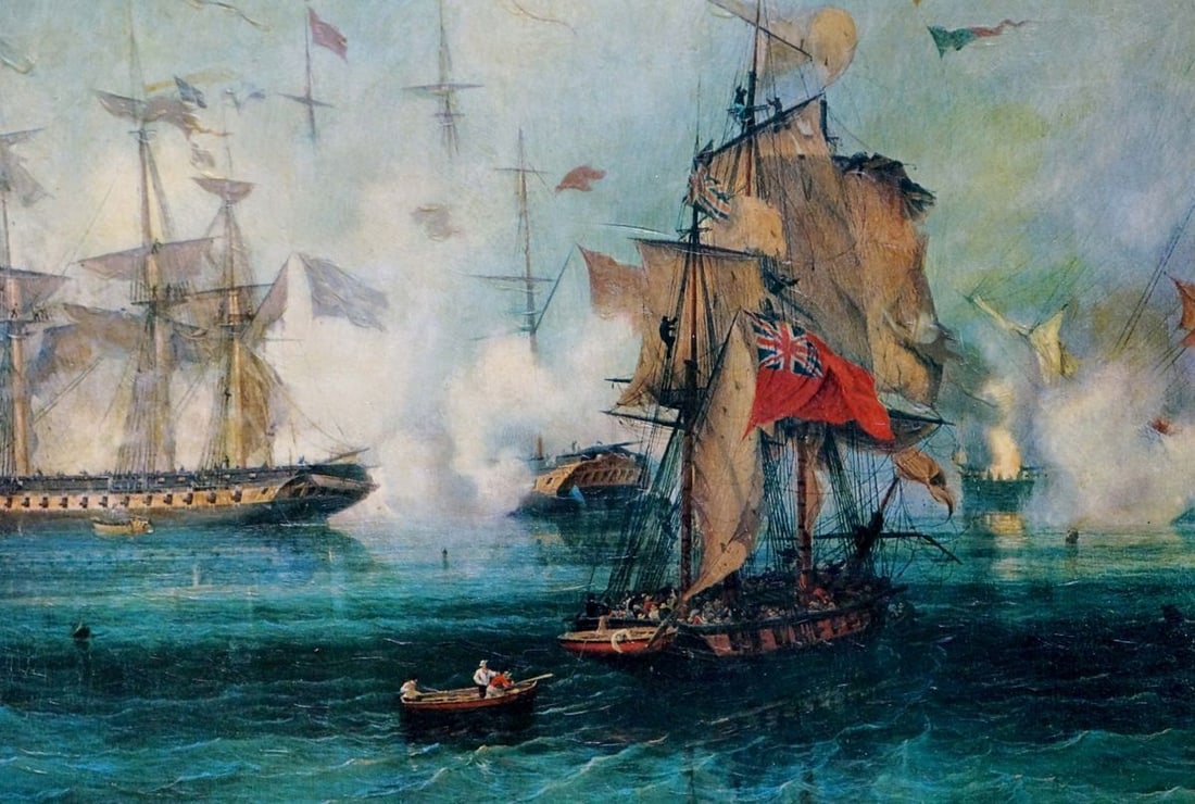 Oil painting Naval battles - 5