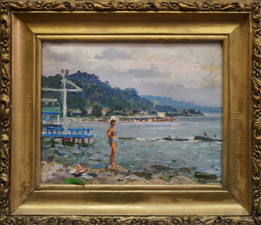 Oil painting Girl by the sea Korostelev Vladimir Alexandrovich: Title: Oil painting Girl by the sea Korostelev Vladimir Alexandrovich Description: ?Verns 98 *** ABOUT THIS PAINTING *** * TITLE: "Girl by the sea" * ARTISTS: Korostelev Vladimir Alexandrovich *