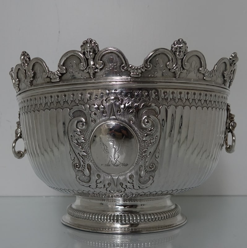 Early 18th Century Antique Queen Anne Britannia Silver Monteith Bowl London 1711 Isaac Dighton - 2